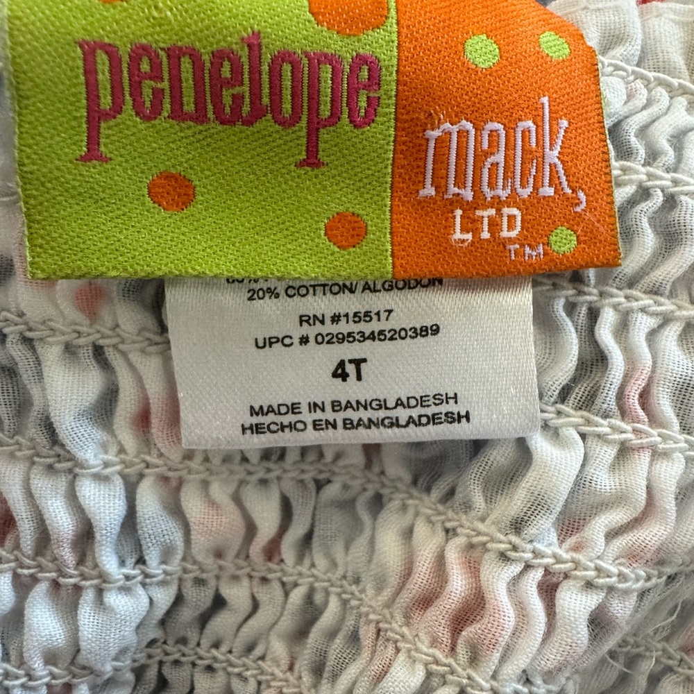 Penelope Mack Sundress Features a Smocked Top w/Ruffle Sleeve and 4 patterns. 4T - Picture 7 of 8